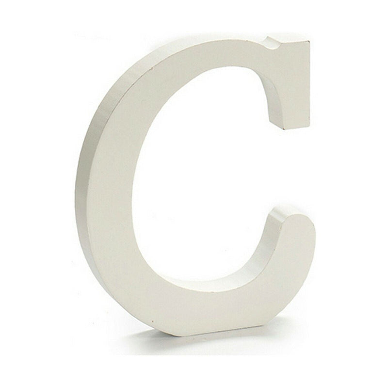 Letter C Wood White (1,8 x 21 x 17 cm) (12 Units) - MOHANLAL
