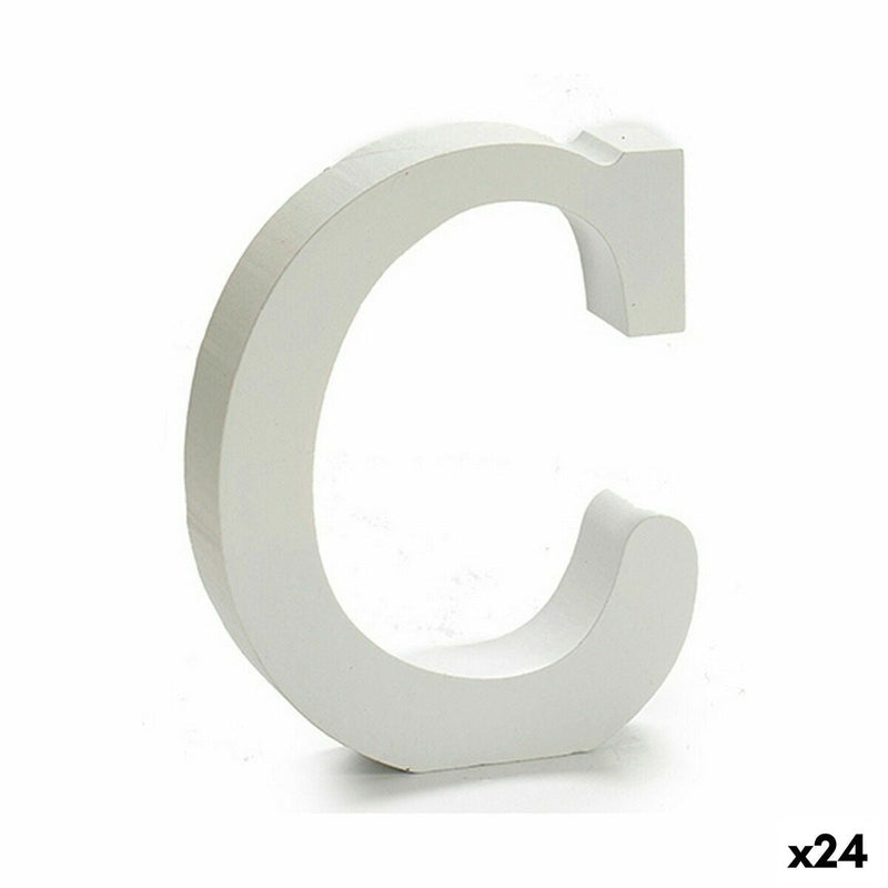 Letter C Wood White (2 x 16 x 14,5 cm) (24 Units) - MOHANLAL