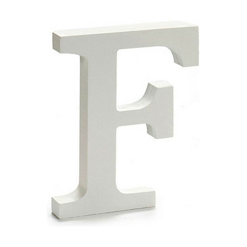 Letter F Wood White (1,8 x 21 x 17 cm) (12 Units) - MOHANLAL