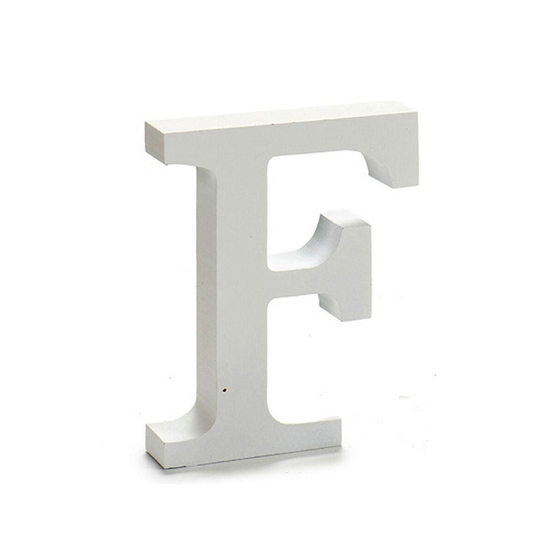 Letter F Wood White (2 x 16 x 14,5 cm) (24 Units) - MOHANLAL