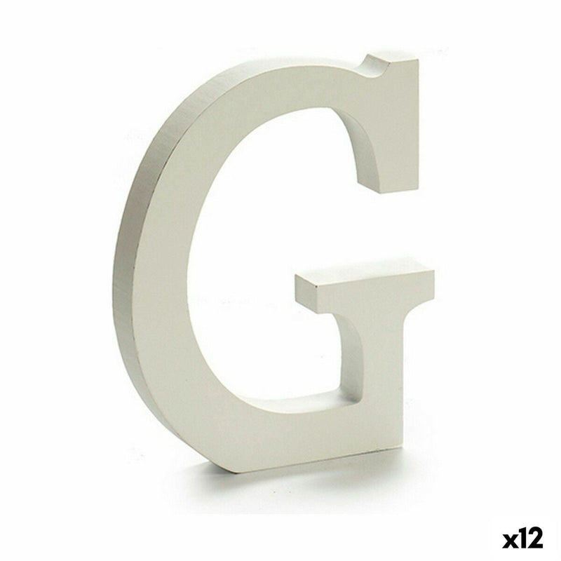 Letter G Wood White (1,8 x 21 x 17 cm) (12 Units) - MOHANLAL