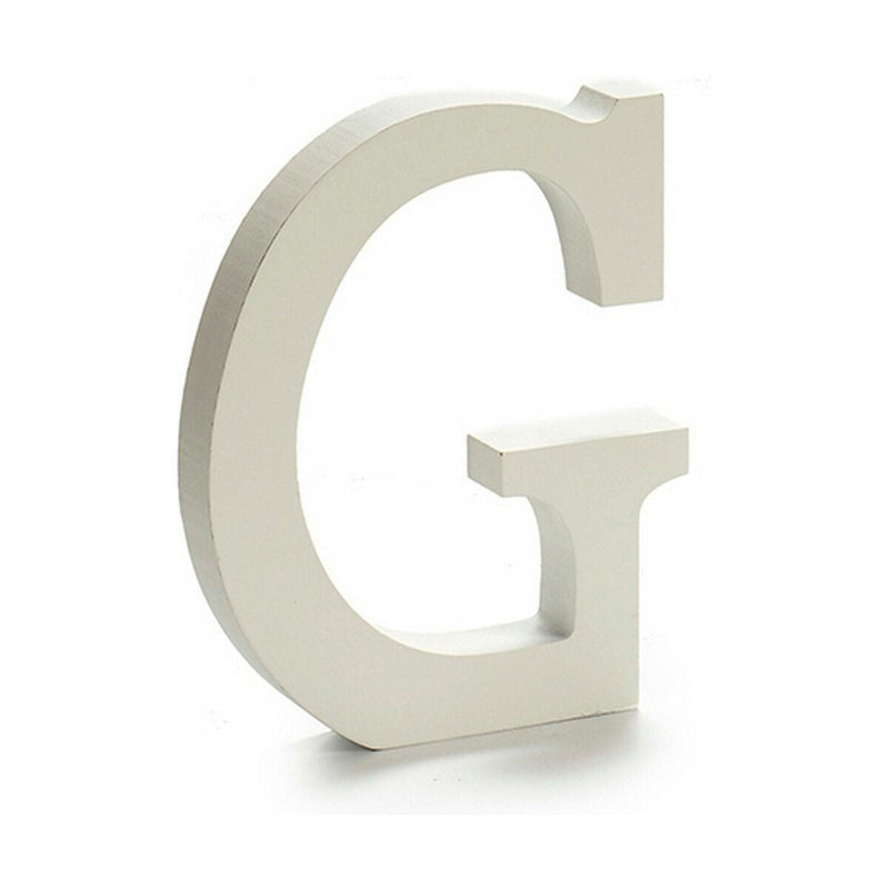 Letter G Wood White (1,8 x 21 x 17 cm) (12 Units) - MOHANLAL