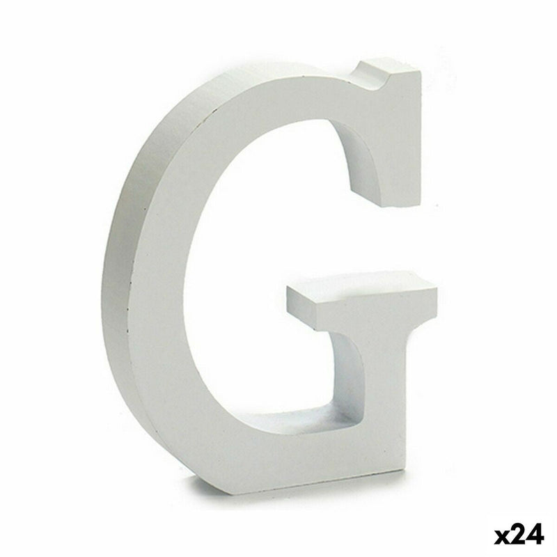 Letter G Wood White (2 x 16 x 14,5 cm) (24 Units) - MOHANLAL