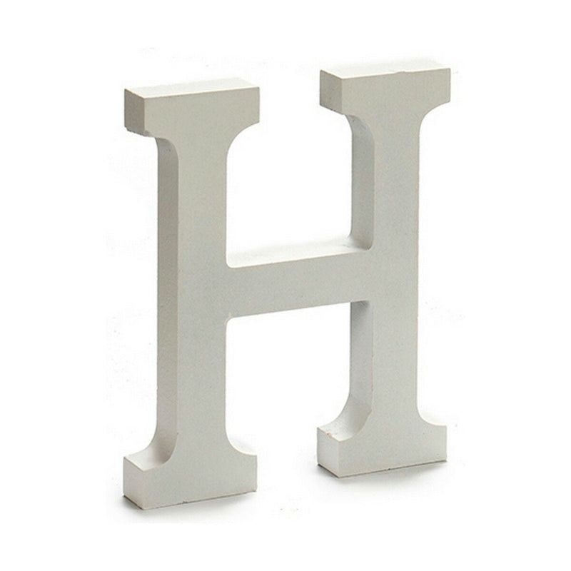 Letter H Wood White (1,8 x 21 x 17 cm) (12 Units) - MOHANLAL