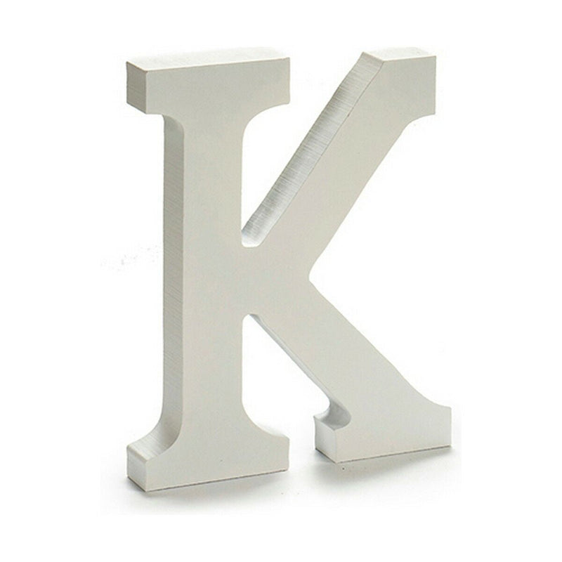 Letter K Wood White (1,8 x 21 x 17 cm) (12 Units) - MOHANLAL
