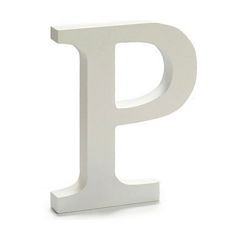Letter P Wood White (1,8 x 21 x 17 cm) (12 Units) - MOHANLAL