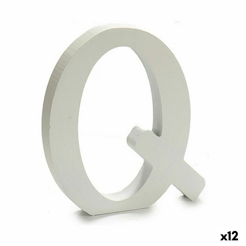 Letter Q Wood White (1,8 x 21 x 17 cm) (12 Units) - MOHANLAL