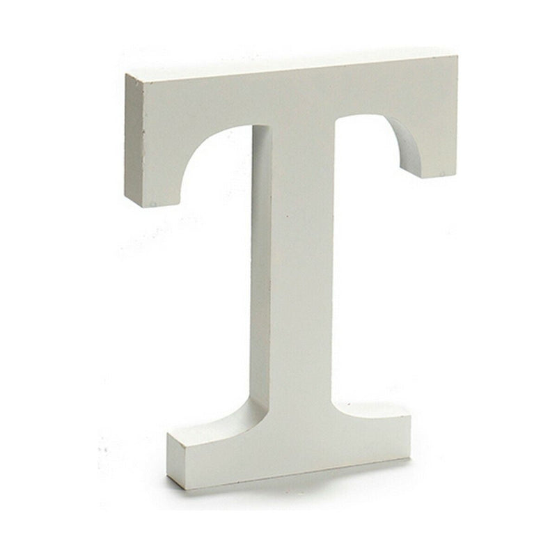 Letter T Wood White (1,8 x 21 x 17 cm) (12 Units) - MOHANLAL