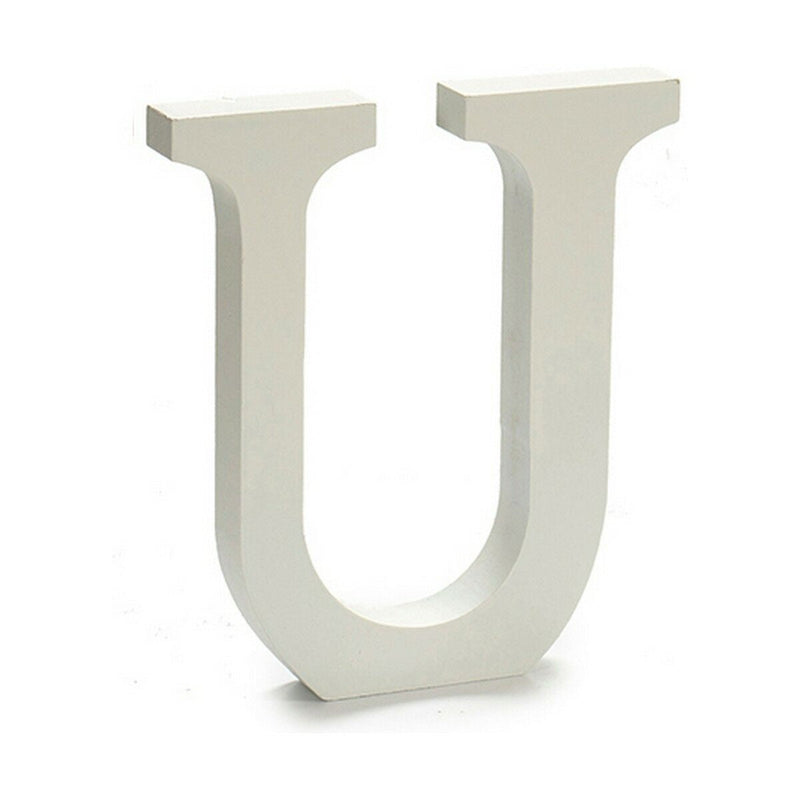 Letter U Wood White (1,8 x 21 x 17 cm) (12 Units) - MOHANLAL