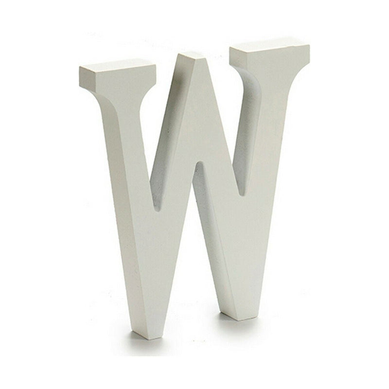 Letter W Wood White (1,8 x 21 x 17 cm) (12 Units) - MOHANLAL