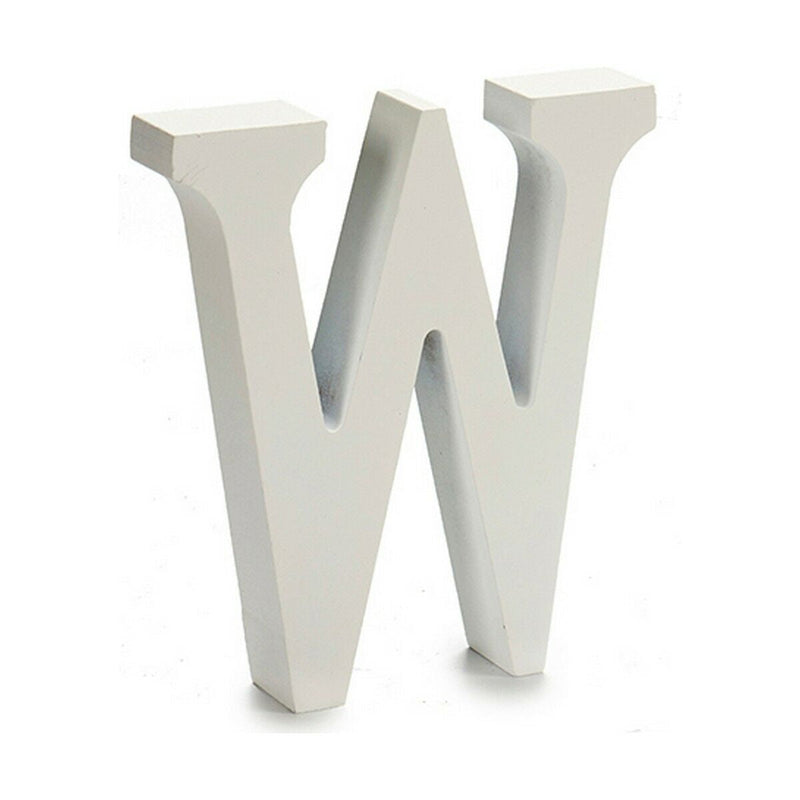 Letter W Wood White (2 x 16 x 14,5 cm) (24 Units) - MOHANLAL