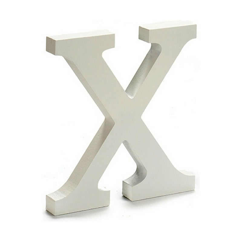 Letter X Wood White (1,8 x 21 x 17 cm) (12 Units) - MOHANLAL