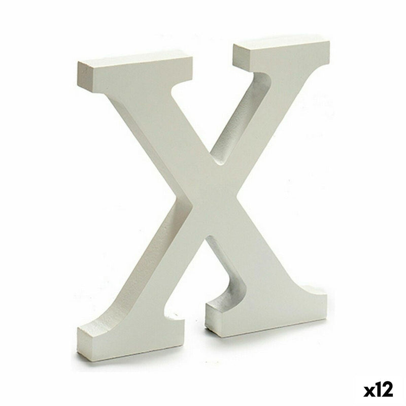Letter X Wood White (1,8 x 21 x 17 cm) (12 Units) - MOHANLAL