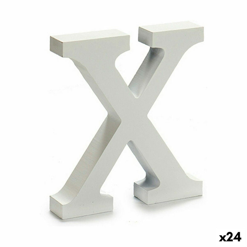 Letter X Wood White (2 x 16 x 14,5 cm) (24 Units) - MOHANLAL