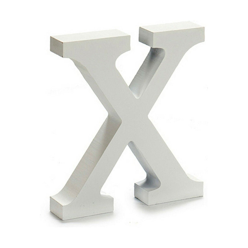 Letter X Wood White (2 x 16 x 14,5 cm) (24 Units) - MOHANLAL