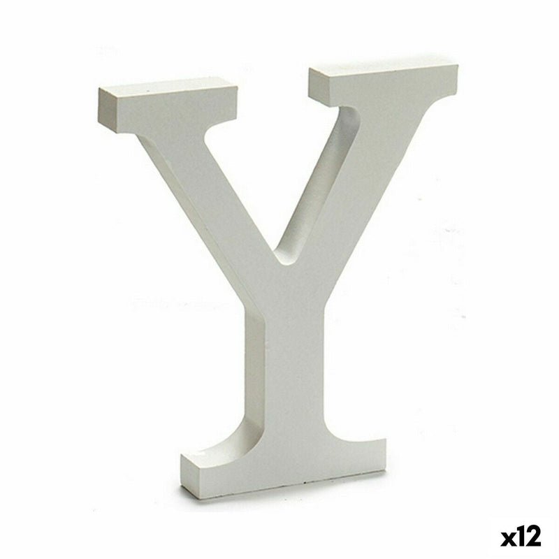 Letter Y Wood White (1,8 x 21 x 17 cm) (12 Units) - MOHANLAL