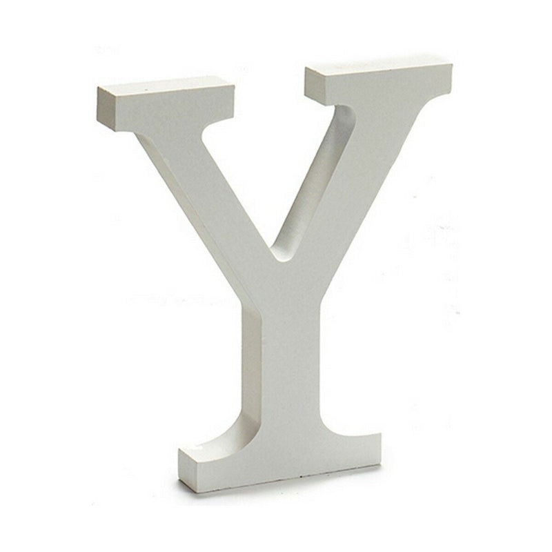 Letter Y Wood White (1,8 x 21 x 17 cm) (12 Units) - MOHANLAL