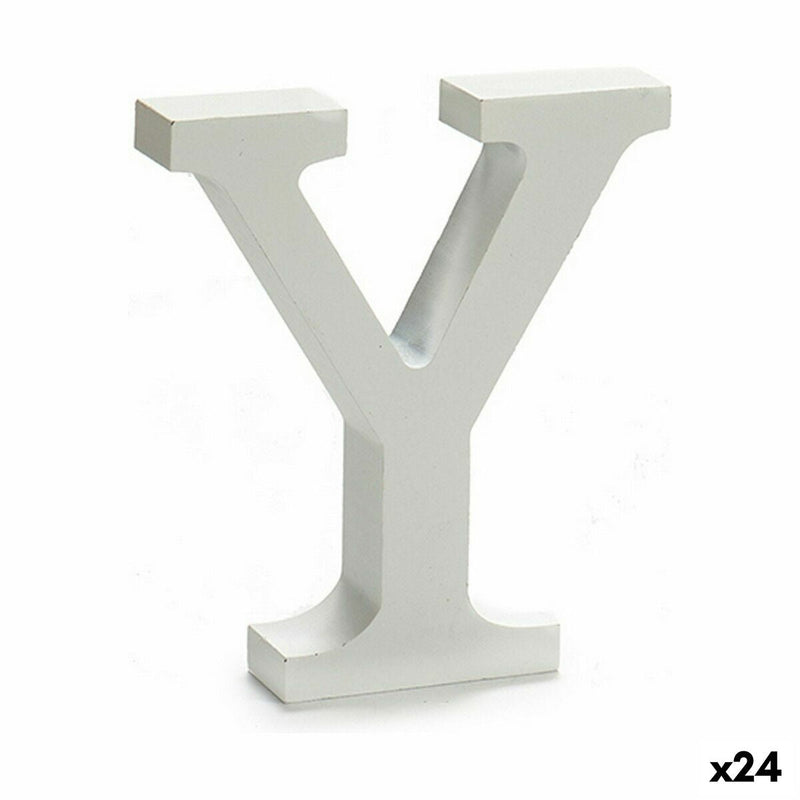 Letter Y Wood White (2 x 16 x 14,5 cm) (24 Units) - MOHANLAL