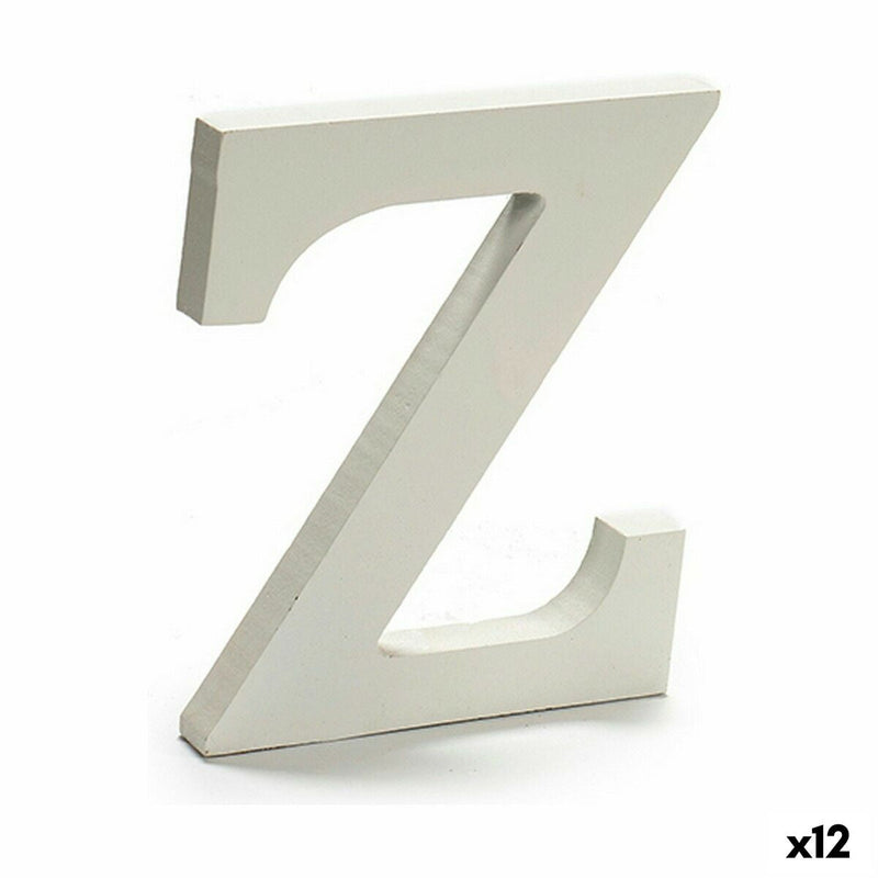 Letter Z Wood White (1,8 x 21 x 17 cm) (12 Units) - MOHANLAL