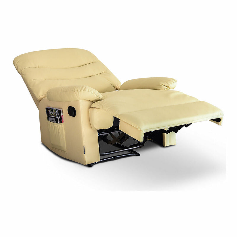 Massage Relax Chair Astan Hogar Manual Cream Synthetic Leather