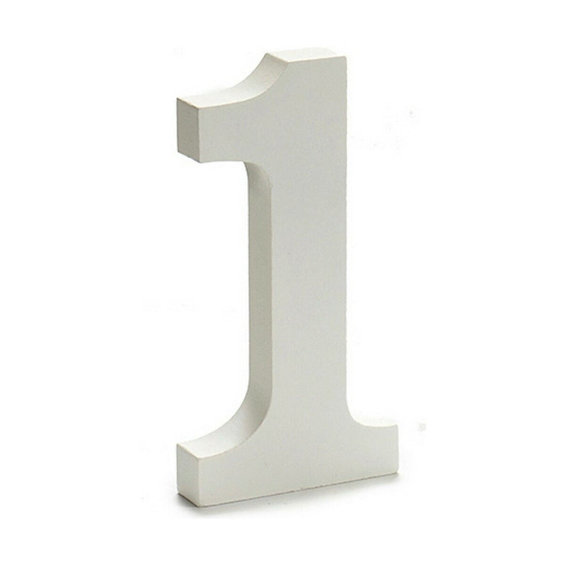 Number 1 Wood White (1,8 x 21 x 17 cm) (12 Units) - MOHANLAL