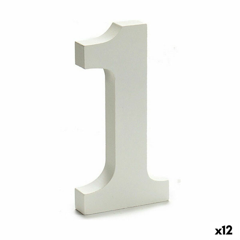 Number 1 Wood White (1,8 x 21 x 17 cm) (12 Units) - MOHANLAL