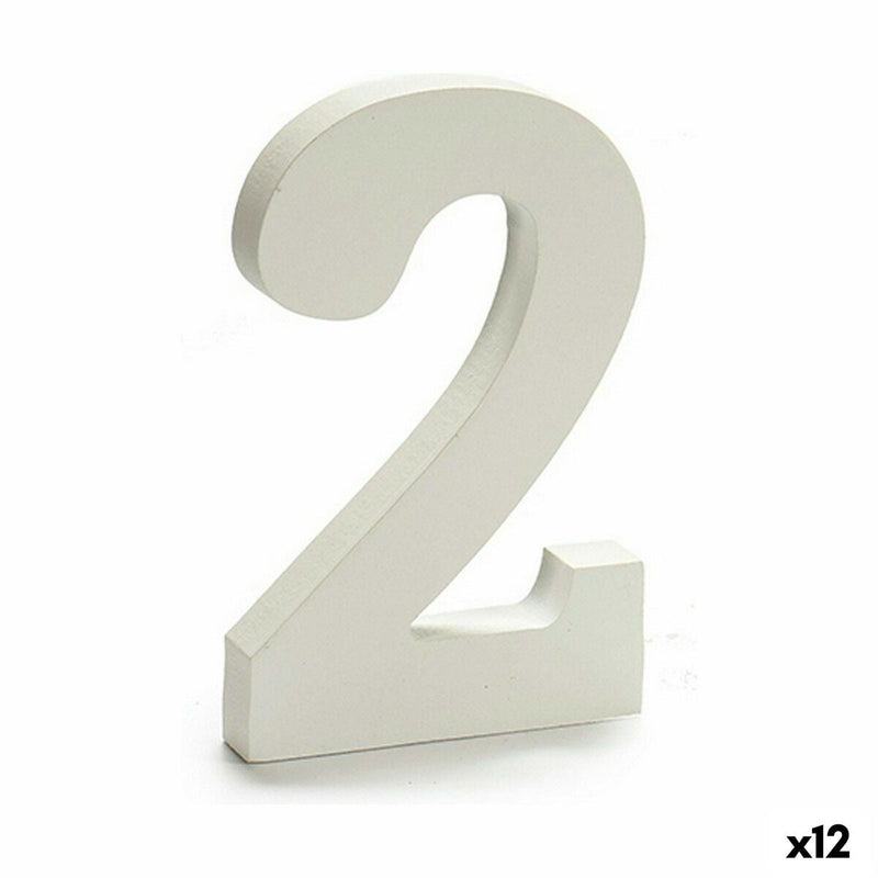 Number 2 Wood White (1,8 x 21 x 17 cm) (12 Units) - MOHANLAL