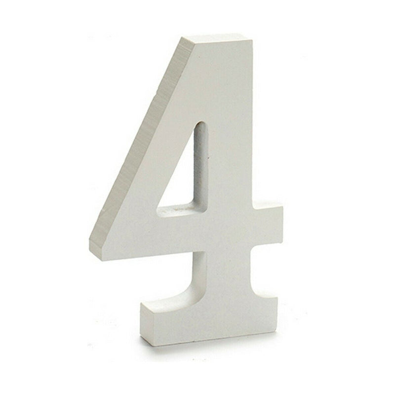 Number 4 Wood White (1,8 x 21 x 17 cm) (12 Units) - MOHANLAL