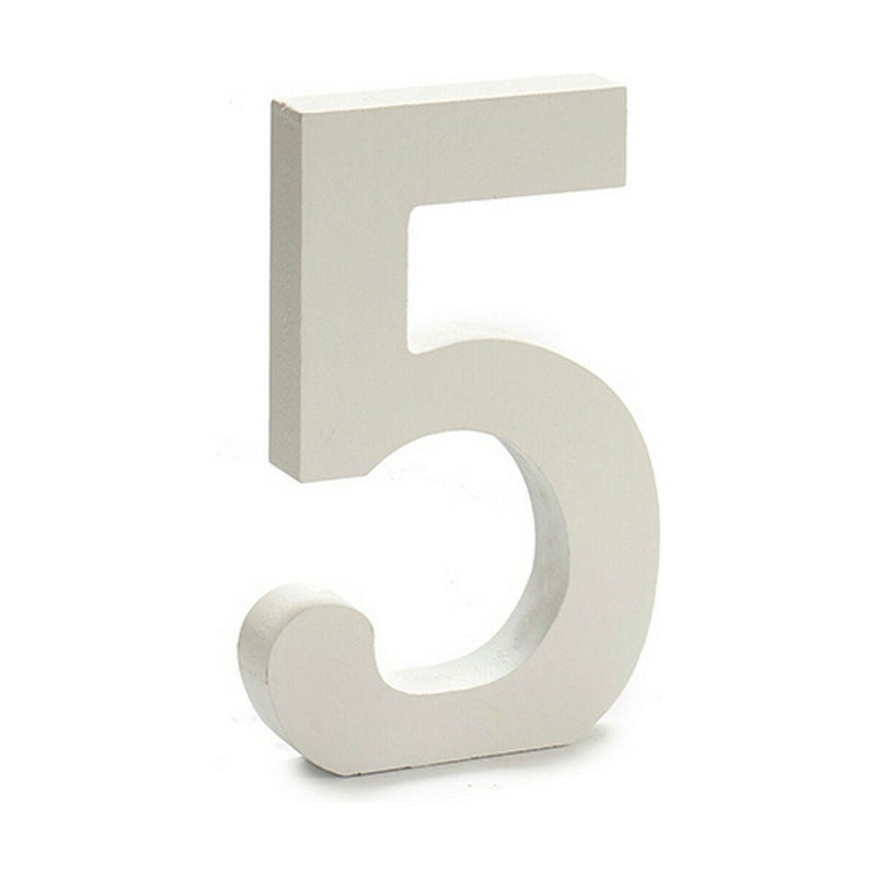Number 5 Wood White (1,8 x 21 x 17 cm) (12 Units) - MOHANLAL