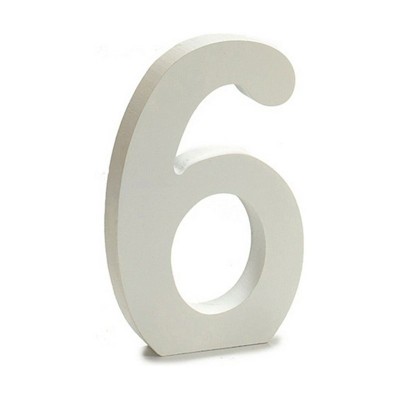 Number 6 Wood White (1,8 x 21 x 17 cm) (12 Units) - MOHANLAL