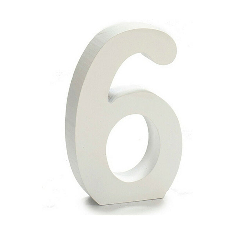 Number 6 Wood White (2 x 16 x 14,5 cm) (24 Units) - MOHANLAL