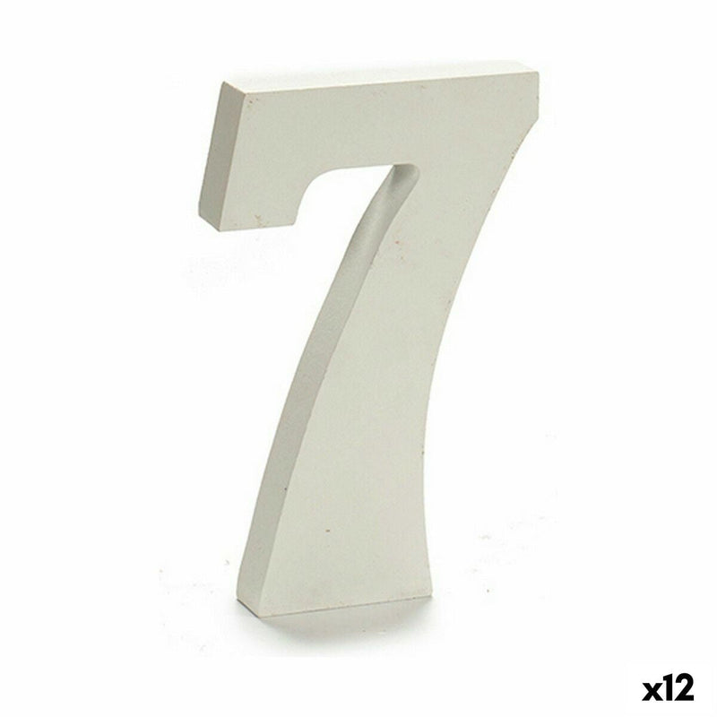 Number 7 Wood White (1,8 x 21 x 17 cm) (12 Units) - MOHANLAL