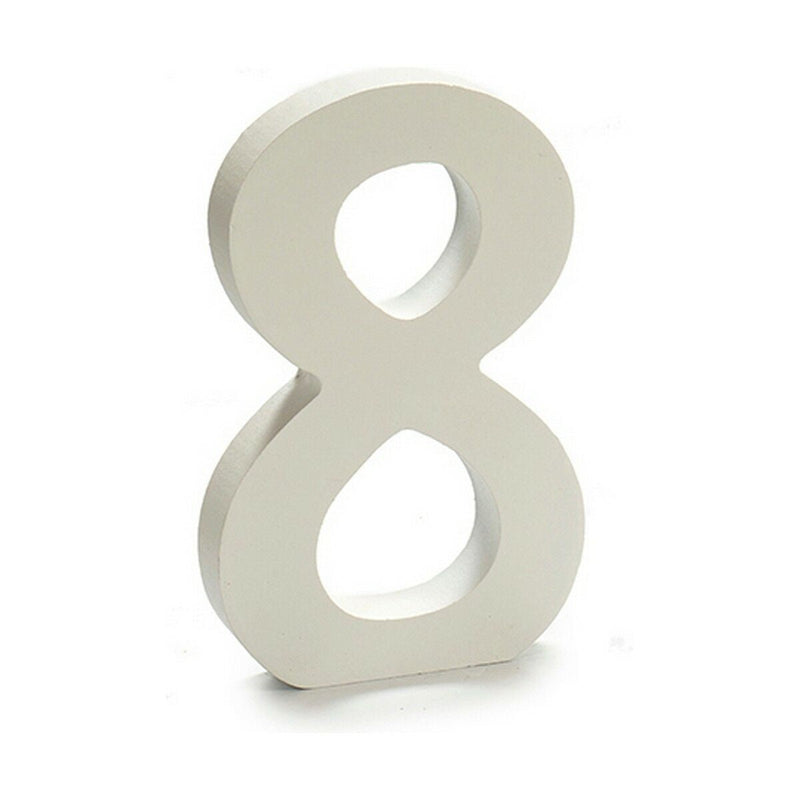 Number 8 Wood White (1,8 x 21 x 17 cm) (12 Units) - MOHANLAL