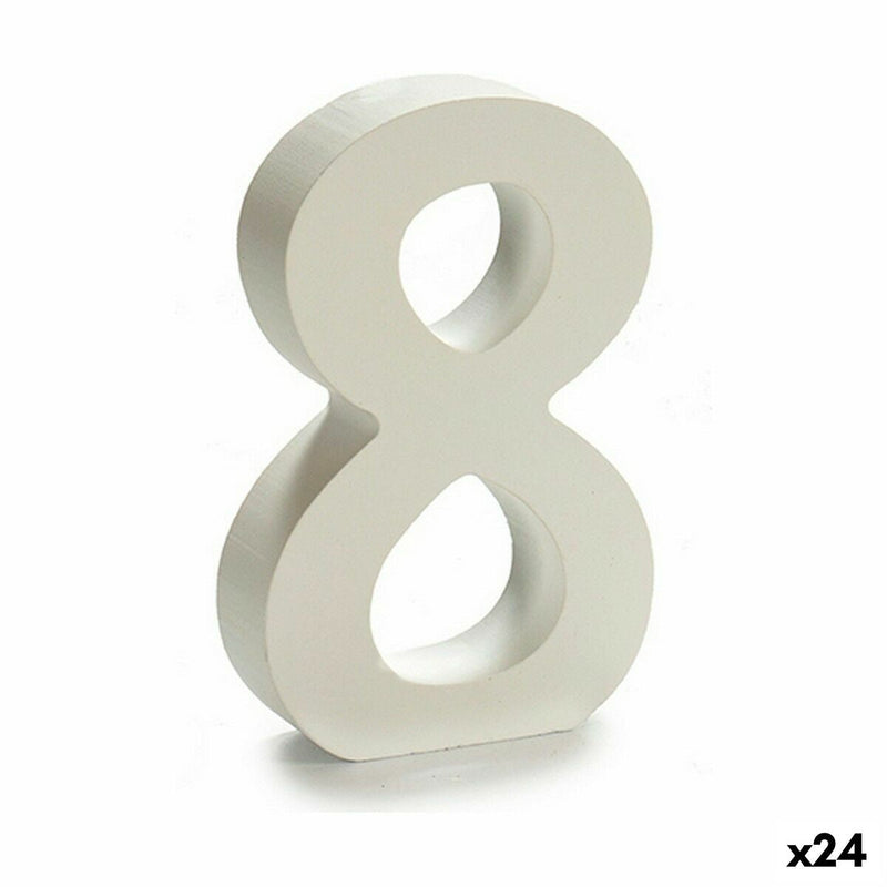 Number 8 Wood White (2 x 16 x 14,5 cm) (24 Units) - MOHANLAL