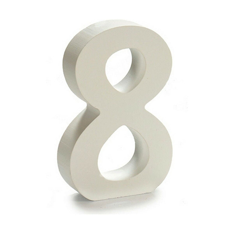 Number 8 Wood White (2 x 16 x 14,5 cm) (24 Units) - MOHANLAL