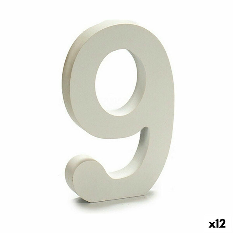 Number 9 Wood White (1,8 x 21 x 17 cm) (12 Units) - MOHANLAL