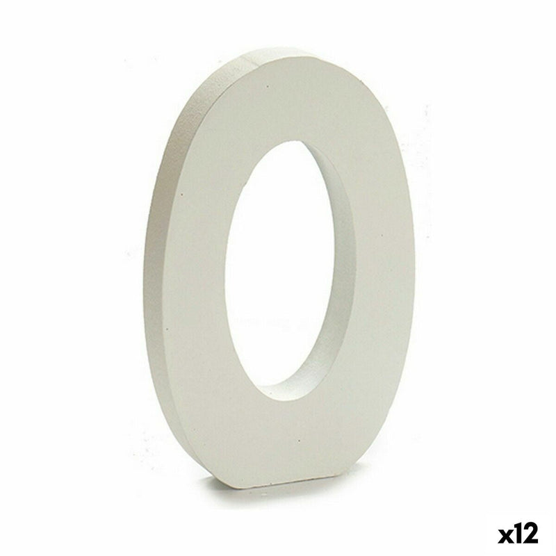 Number Wood White (1,8 x 21 x 17 cm) (12 Units) - MOHANLAL