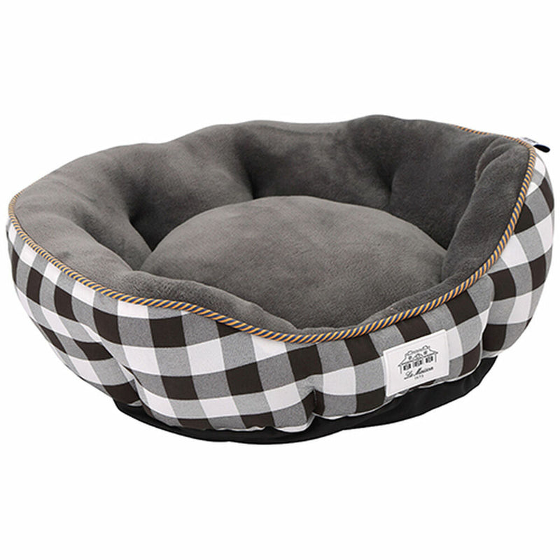 Pet Bed Hearts & Homies Black Cloth White