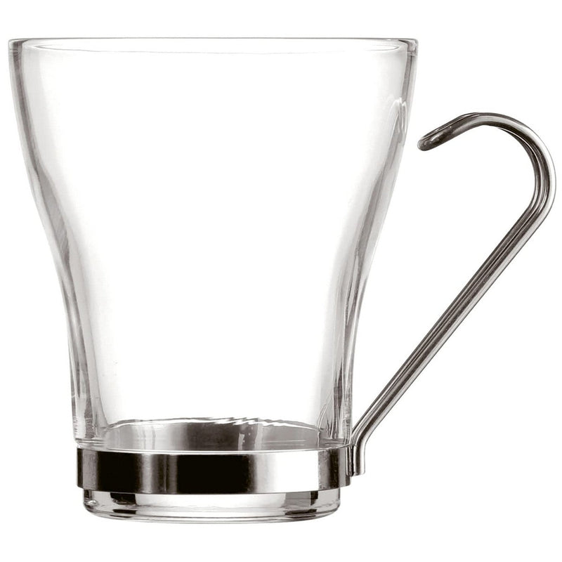 Piece Coffee Cup Set Quid Transparent Steel Glass (250 ml) (3 Units)