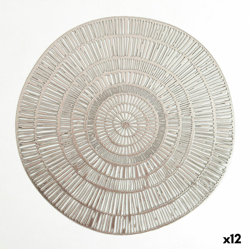 Place mat Quid Habitat Spiral Silver Textile (38 cm) (Pack