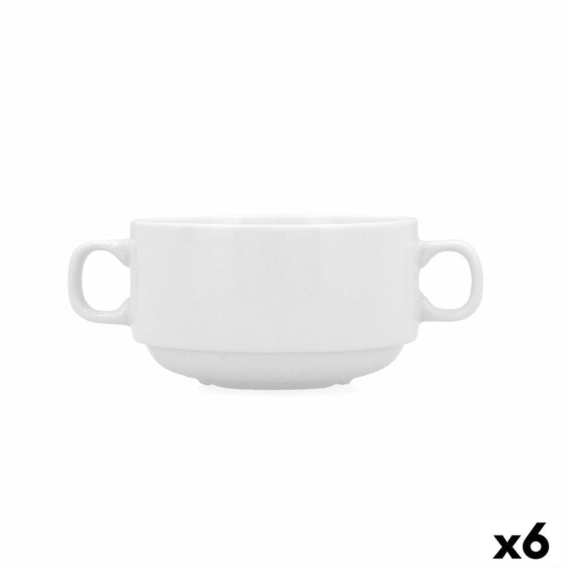 Plate Bidasoa Glacial Ceramic White (30 cl) (Pack 6x)