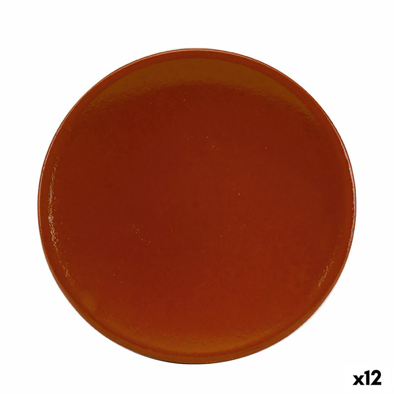 Plate Raimundo Refractor Baked clay Ceramic Brown (22 cm)