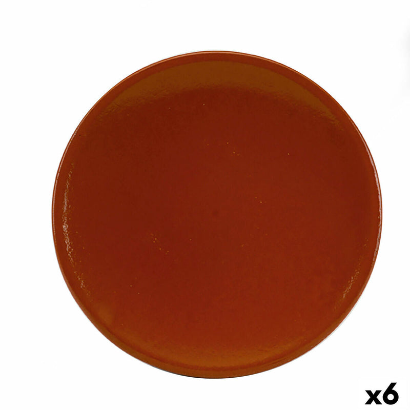 Plate Raimundo Refractor Baked clay Ceramic Brown (Ø 30 cm)