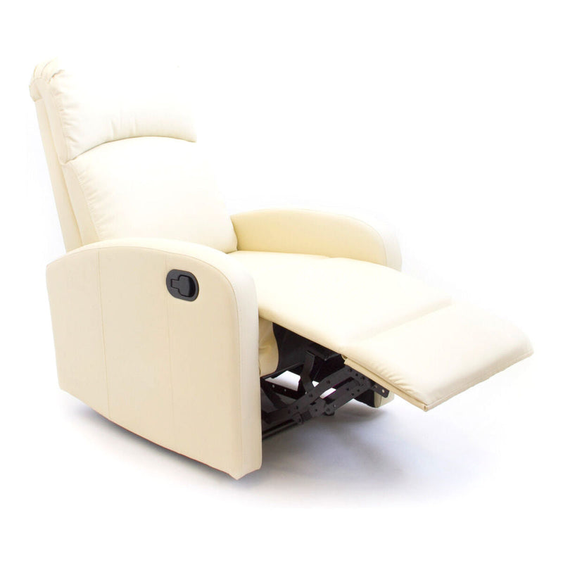 Reclining Armchair Astan Hogar Relax Manual Cream Synthetic Leather