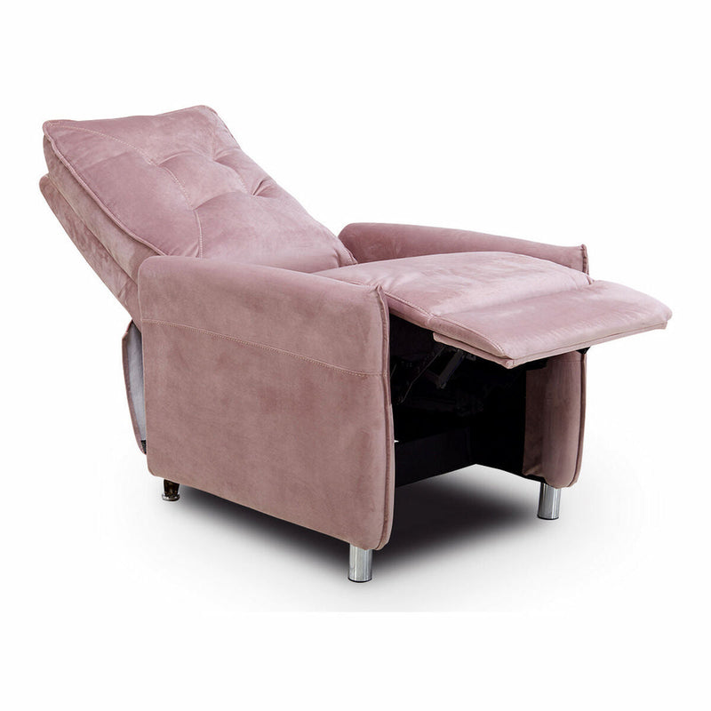 Reclining Armchair Astan Hogar Relax Manual Pink Velvet