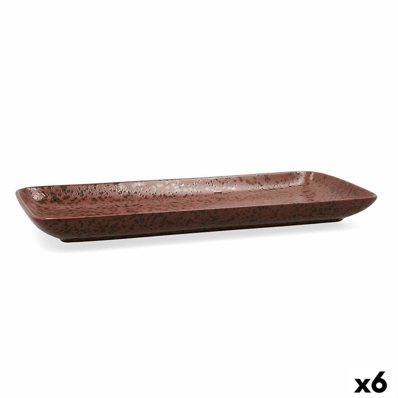 Serving Platter Ariane Oxide Ceramic Brown (36 x 16,5 cm) (6