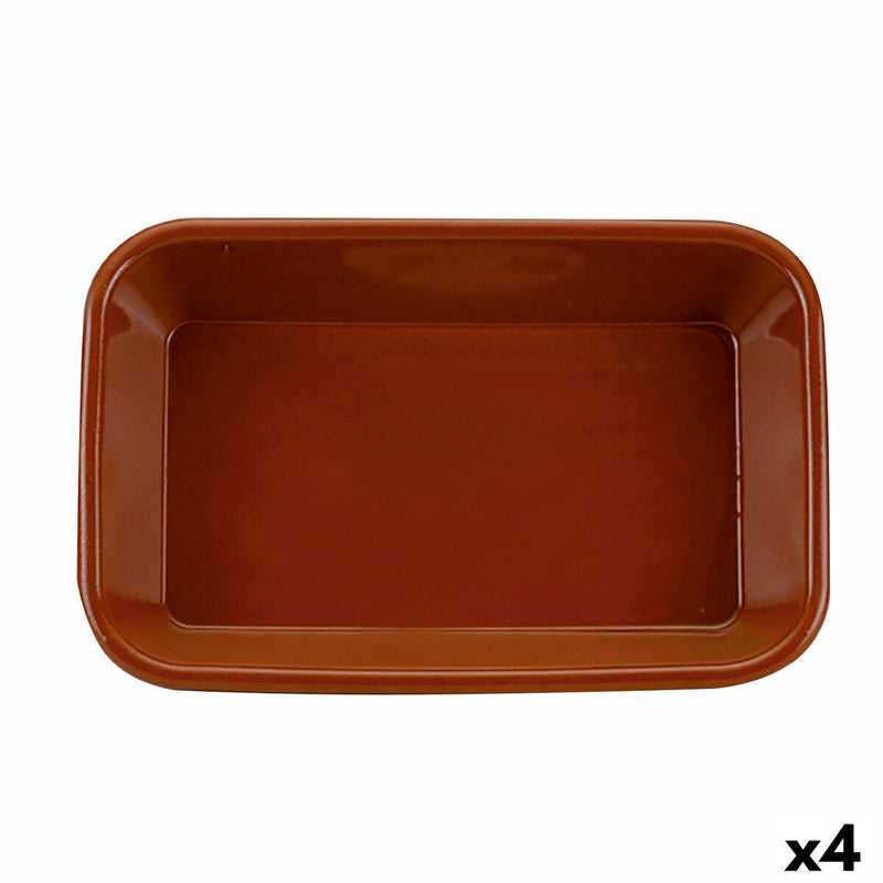 Serving Platter Raimundo Baked clay Ceramic Brown (35 x 25 x
