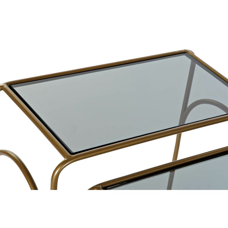 Set of 2 small tables DKD Home Decor Crystal Golden Metal Modern (55 x 30 x 55 cm) (2 pcs)