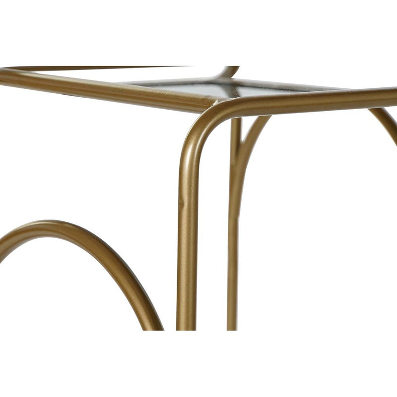 Set of 2 small tables DKD Home Decor Crystal Golden Metal Modern (55 x 30 x 55 cm) (2 pcs)