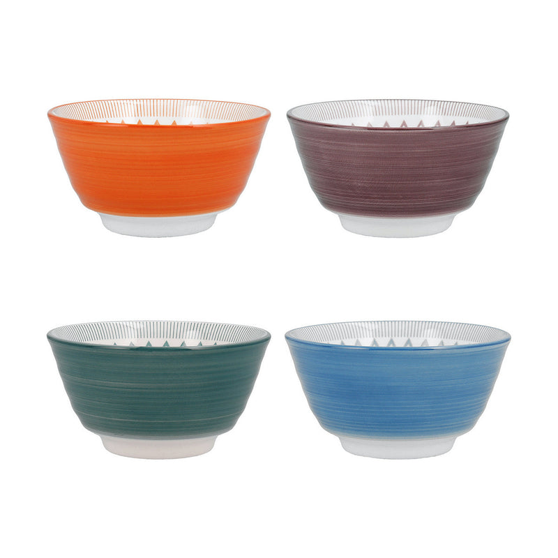 Set of bowls Quid Vita Tribal Ceramic Multicolour (11 cm) (4 Units)